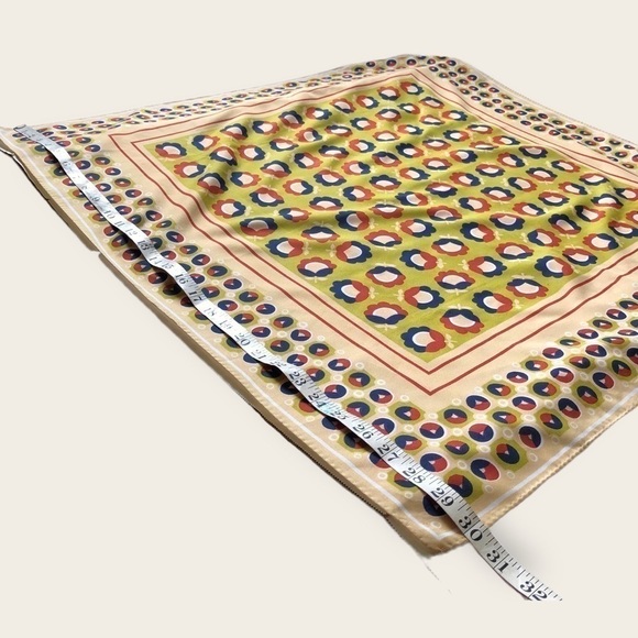 Vintage 60s Mod Scarf Poly Square Headscarf Neckerchief - Picture 5 of 5